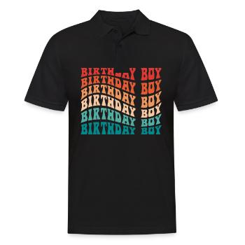 Garçon d’anniversaire pour les tout-petits garçons Mignon Groovy Anniversaire - Polo Homme - noir - Devant - Kai (181cm)