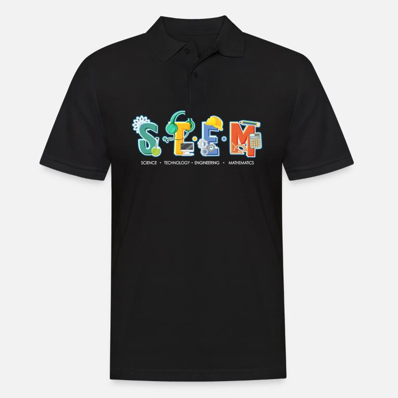 Science Technology Engineering Mathematics STEM - Men's Polo Shirt - black