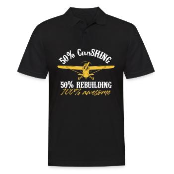50 per cent crashing 50 rebuilding awesome Design - Men's Polo Shirt - black - Front - Kai (181cm)
