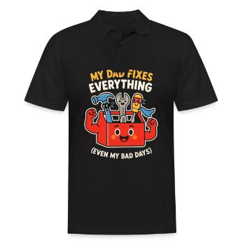 Father's Day Gift My Dad Fixes Everything Tool - Men's Polo Shirt - black - Front - Kai (181cm)