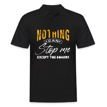Bold "Nothing Can Stop Me" Design - Männer Poloshirt - Schwarz - Vorne - Kai (181cm)
