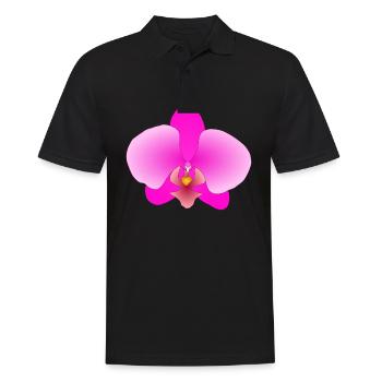 Rosa Orchidee - Männer Poloshirt - Schwarz - Vorne - Kai (181cm)