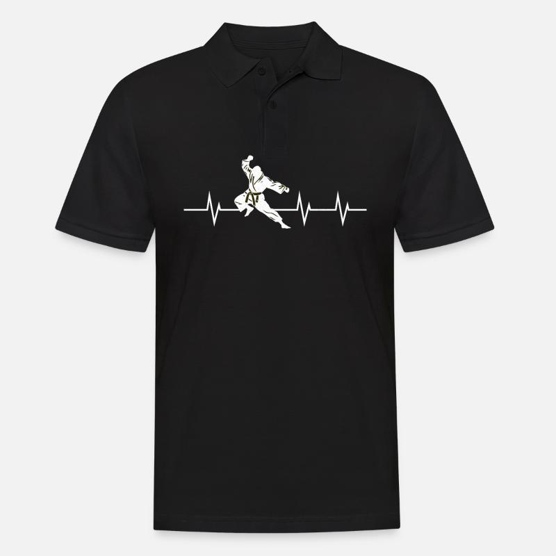 Martial Heartbeat - Männer Poloshirt - Schwarz