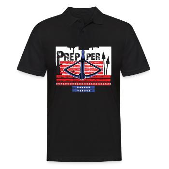Prepper überlebt mit Armbrust - Männer Poloshirt - Schwarz - Vorne - Kai (181cm)