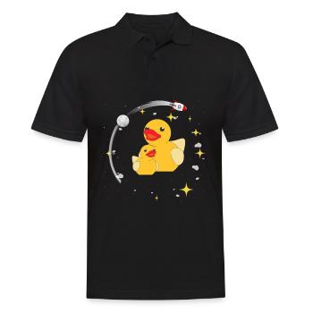 Space Ducks Astronaut Weltall Rakete Weltraum - Männer Poloshirt - Schwarz - Vorne - Kai (181cm)
