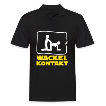 Elektriker T-Shirt Wackelkontakt - Männer Poloshirt - Schwarz - Vorne - Kai (181cm)