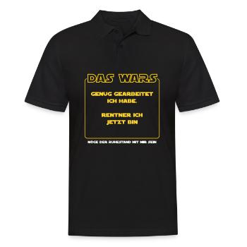 Das Wars Rentner - Männer Poloshirt - Schwarz - Vorne - Kai (181cm)