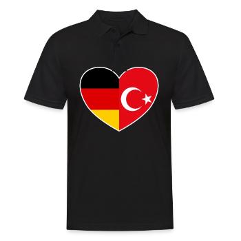 Germany - Turkey - Heart - Men's Polo Shirt - black - Front - Kai (181cm)