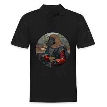 Ornithorynque drôle Mona Lisa Duckface cadeau - Polo Homme - noir - Devant - Kai (181cm)