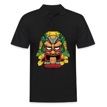 Hawaiian Tiki - Hawaï - Polo Homme - noir - Devant - Kai (181cm)