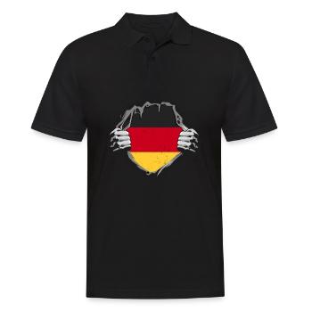 Germany Proud Chest German Flag - Men's Polo Shirt - black - Front - Kai (181cm)