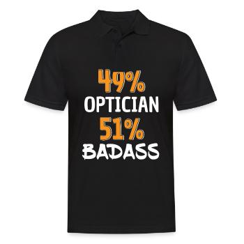 Lustiges Optiker Badass-Shirt - Optiker-Test - Männer Poloshirt - Schwarz - Vorne - Kai (181cm)