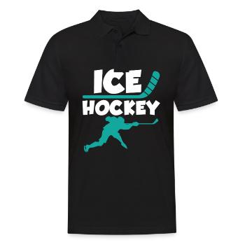 Ice Hockey -Eishockey Eis Hockey - Männer Poloshirt - Schwarz - Vorne - Kai (181cm)