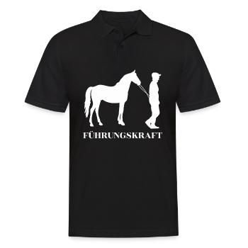 Cooles Pferdehemd - Führungskraft Pferde Reiter - Männer Poloshirt - Schwarz - Vorne - Kai (181cm)