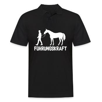 Cooles Pferdehemd - Führungskraft Pferde Reiter - Männer Poloshirt - Schwarz - Vorne - Kai (181cm)
