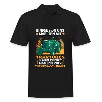 Traktor Traker Bauerngefaehrt Bauernspruch - Männer Poloshirt - Schwarz - Vorne - Kai (181cm)
