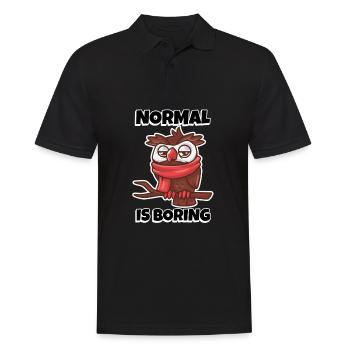 Owl Normal is Boring Owls Saying - Men's Polo Shirt - black - Front - Kai (181cm)
