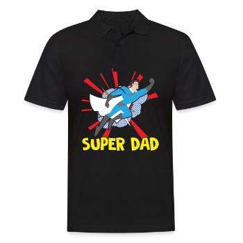 Happy Fathers Day Super Papa Vatertag Super Dad Pa - Männer Poloshirt - Schwarz - Vorne - Kai (181cm)