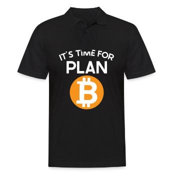 Time For Plan B Bicoin BTC Crypto Moon - Polo Homme - noir - Devant - Kai (181cm)