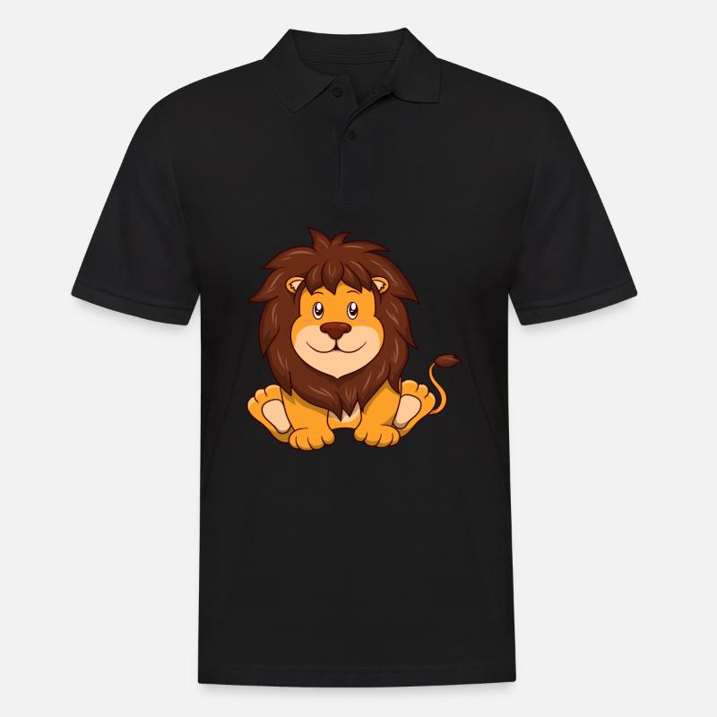 Süßer Löwe - Männer Poloshirt - Schwarz