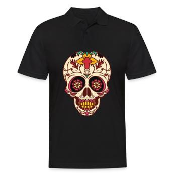 Cinco de Mayo Skull - Männer Poloshirt - Schwarz - Vorne - Kai (181cm)