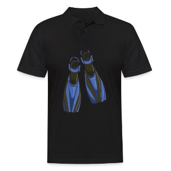 Diving Fins - Men's Polo Shirt - black - Front - Kai (181cm)