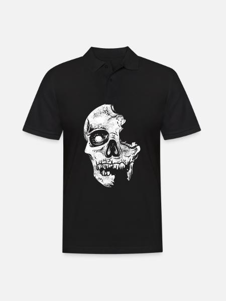 Totenkopf Schädel - Männer Poloshirt - Schwarz