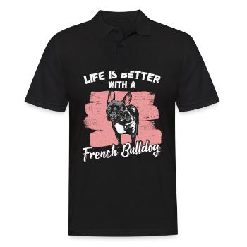 Français Bouledogue - Polo Homme - noir - Devant - Kai (181cm)