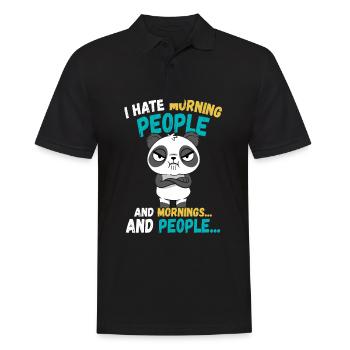 Panda Funny Animals Dictons - Polo Homme - noir - Devant - Kai (181cm)