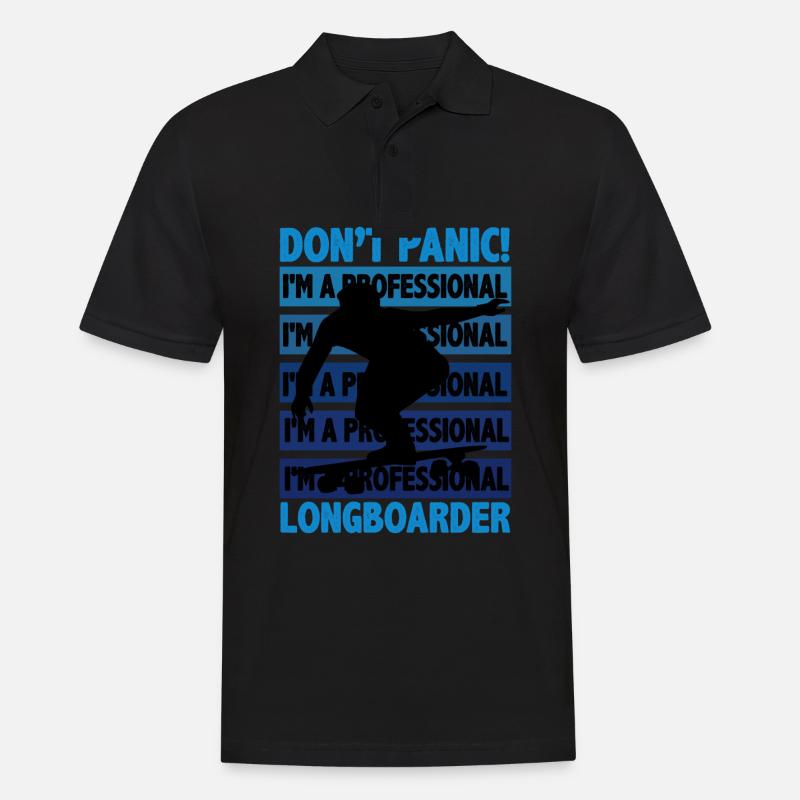 Longboard - Männer Poloshirt - Schwarz