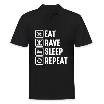 Techno Musique Rave - Polo Homme - noir - Devant - Kai (181cm)