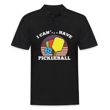 Outdoor Gartenspiel Lustiges Pickleball Design mit - Männer Poloshirt - Schwarz - Vorne - Kai (181cm)