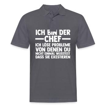 Arbeit Kollegen Büro Teamleiter Führungskraft Chef - Männer Poloshirt - Anthrazit - Vorne - Nico (186cm)