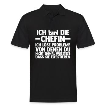 Arbeit Kollegen Büro Teamleiter Führungskraft Chef - Männer Poloshirt - Schwarz - Vorne - Kai (181cm)