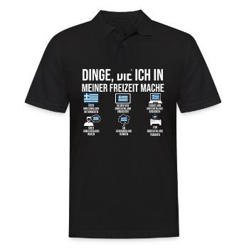 Griechen Grieche Griechenland - Männer Poloshirt - Schwarz - Vorne - Kai (181cm)