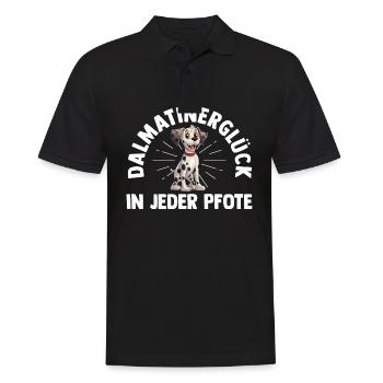 Hund Dalmatiner - Männer Poloshirt - Schwarz - Vorne - Kai (181cm)