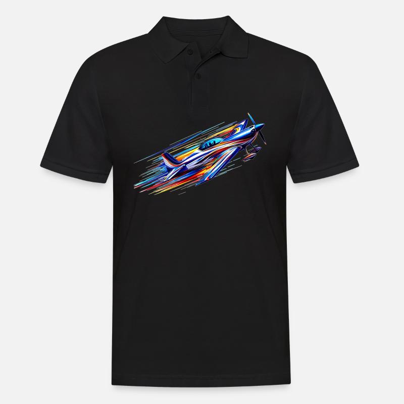 Kunstflugzeug - Männer Poloshirt - Schwarz