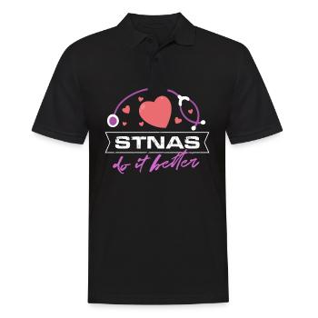 stnas do it better Design for a hospital nurse - Men's Polo Shirt - black - Front - Kai (181cm)