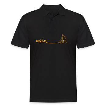 MOIN Segelboot - Männer Poloshirt - Schwarz - Vorne - Kai (181cm)