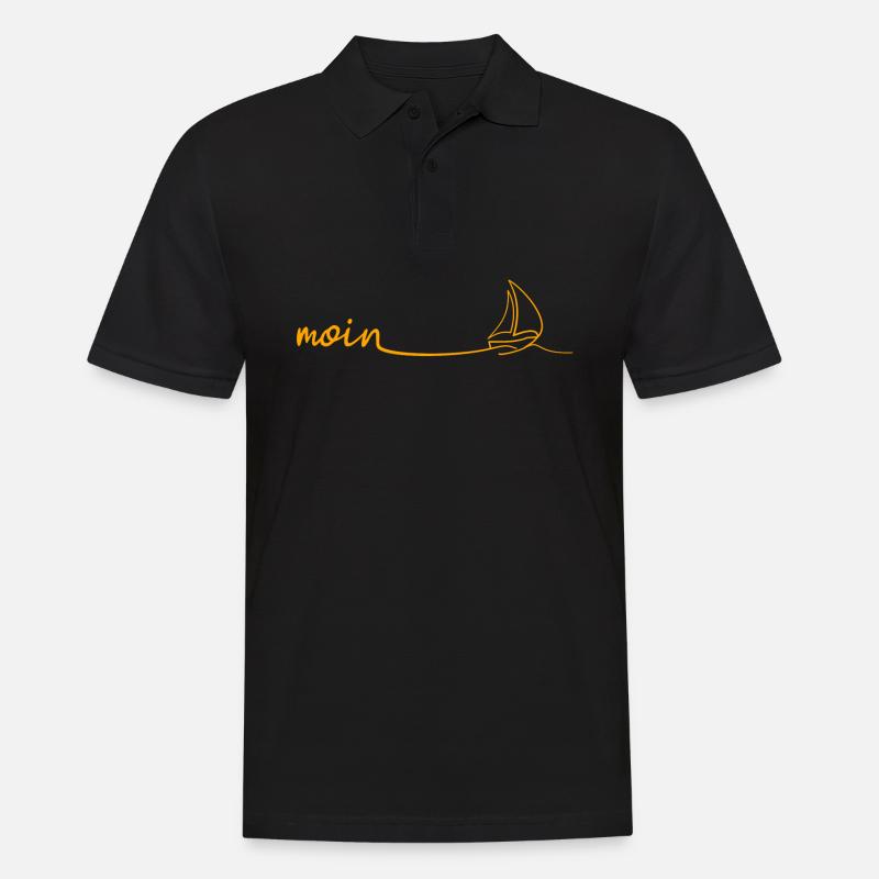 MOIN Segelboot - Männer Poloshirt - Schwarz