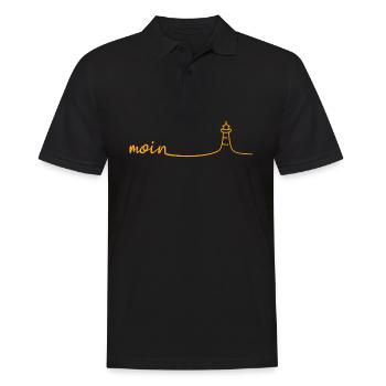 Moin Leuchtturm - Männer Poloshirt - Schwarz - Vorne - Kai (181cm)