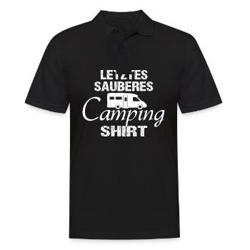 Camping - Männer Poloshirt - Schwarz - Vorne - Kai (181cm)