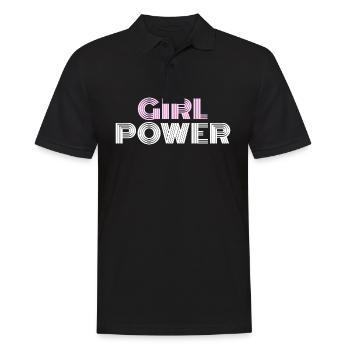 GIRL POWER (vintage Police) - Polo Homme - noir - Devant - Kai (181cm)