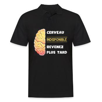 Cerveau indisponible revenez plus tard - Polo Homme - noir - Devant - Kai (181cm)
