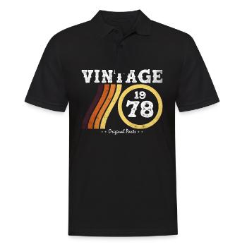 Classic Vintage 1978 - Édition Limitée Retro 46 - Polo Homme - noir - Devant - Kai (181cm)
