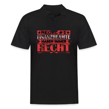 Finanzbeamte haben immer recht - Regel #1 - Männer Poloshirt - Schwarz - Vorne - Kai (181cm)