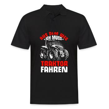 Aus Dem Weg Ich Muss Traktor Fahren Trecker Gesche - Männer Poloshirt - Schwarz - Vorne - Kai (181cm)