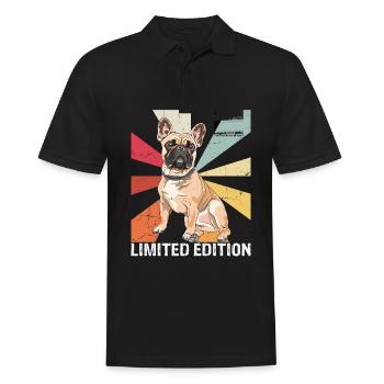 Limited Edition Retro Mops Vintage Mops Geschenk - Männer Poloshirt - Schwarz - Vorne - Kai (181cm)