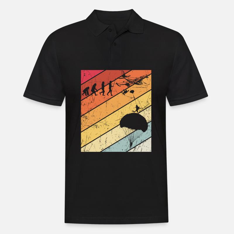 Fallschirmspringer Evolution Fallschirm Extremspor - Männer Poloshirt - Schwarz