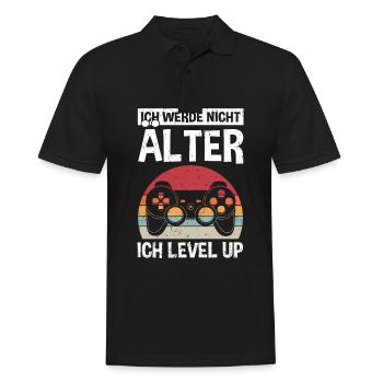Ich werde nicht Älter Ich Level Up | Gaming Konsol - Männer Poloshirt - Schwarz - Vorne - Kai (181cm)